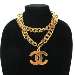 Vintage 1990s Chanel Gold Tone Belt Chain Necklace